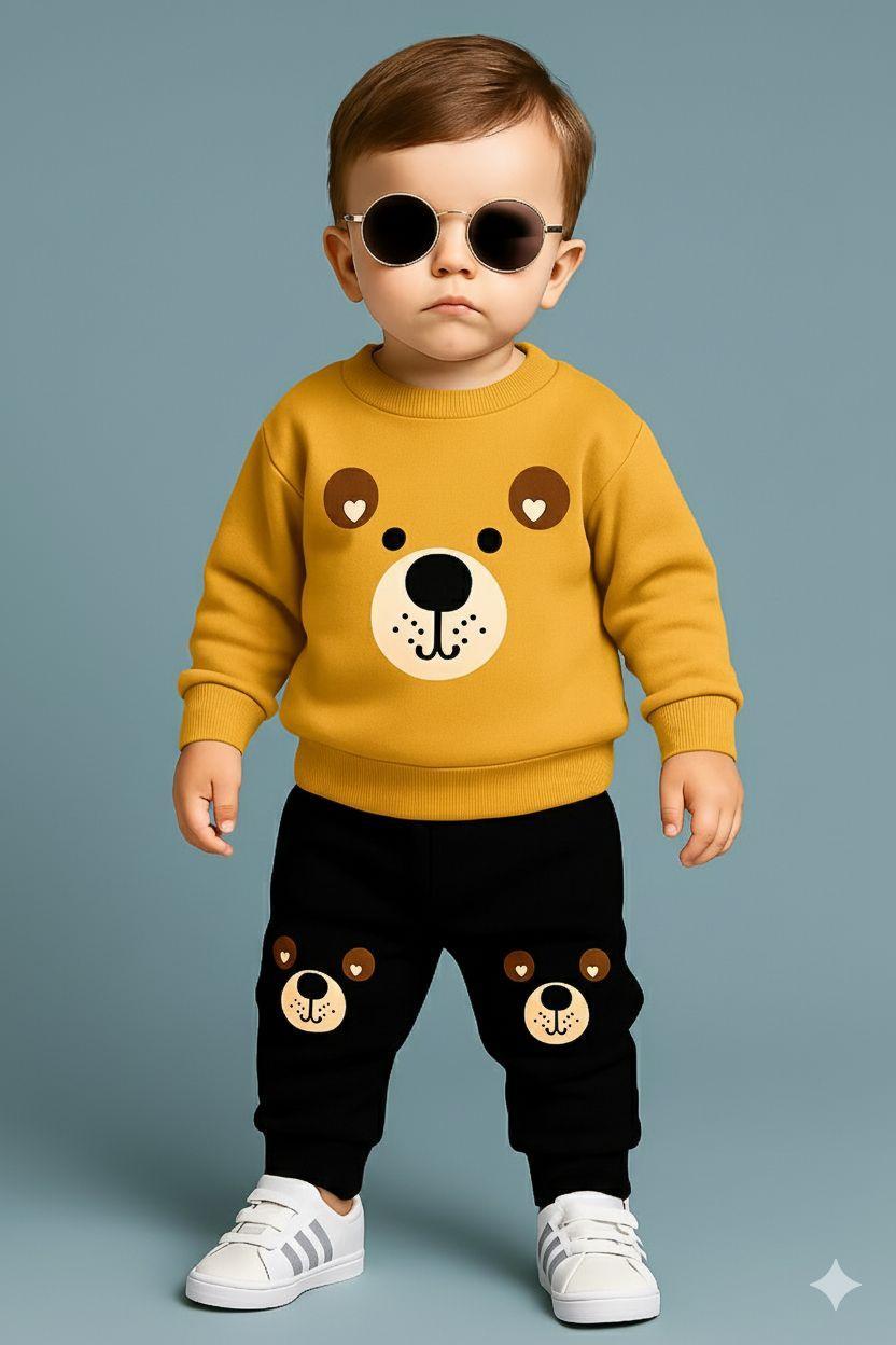 2 Pcs Boy's Polyester Printed Sweatshirt Tracksuit