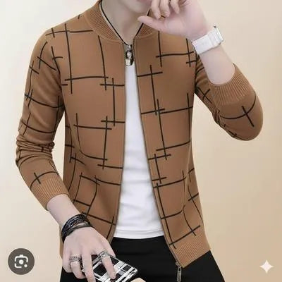 Stylish Brown Graphic Sublimation Fleece Jacket - 1 Pc
