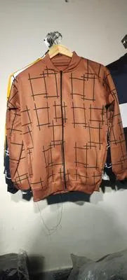 Stylish Brown Graphic Sublimation Fleece Jacket - 1 Pc