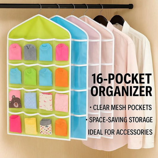 16 Pocket Wardrobe Storage Organizer Hanging Bag