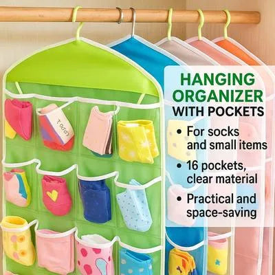 16 Pocket Wardrobe Storage Organizer Hanging Bag