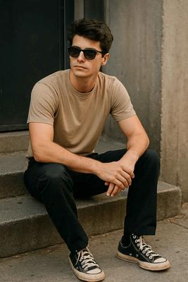 Beige Regular Fit T-Shirt for Everyday Comfort EW-000279