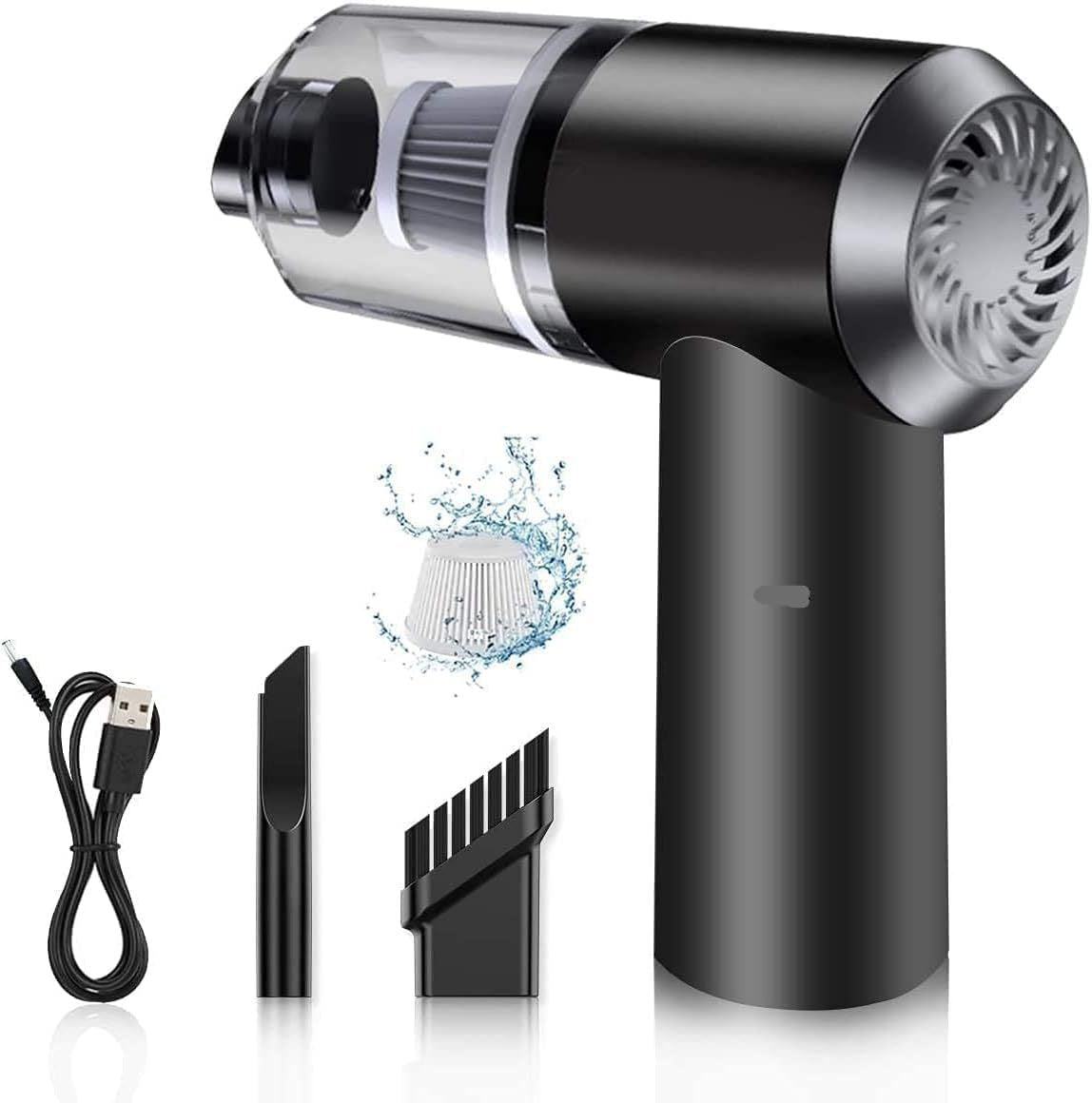 Rabiya Mart 2-in-1 wireless vacuum cleaner with handheld and stick modes, black and silver design for versatile cleaning.