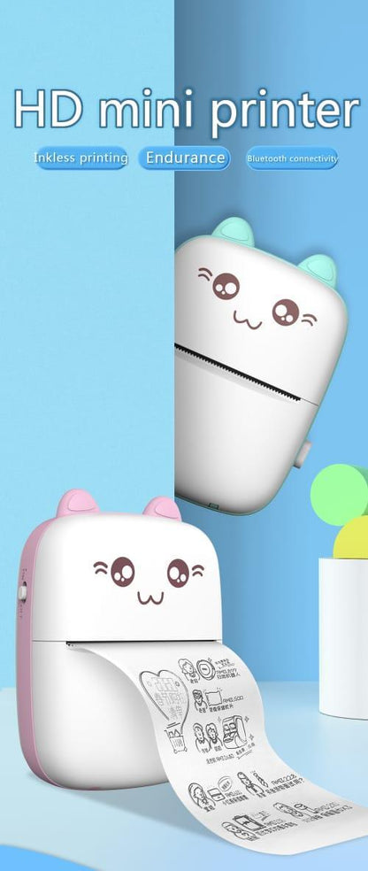 Portable Wireless Mini Thermal Bluetooth Printer – Instant Inkless Printing in Blue
