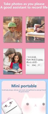 Portable Wireless Mini Thermal Bluetooth Printer – Instant Inkless Printing in Blue