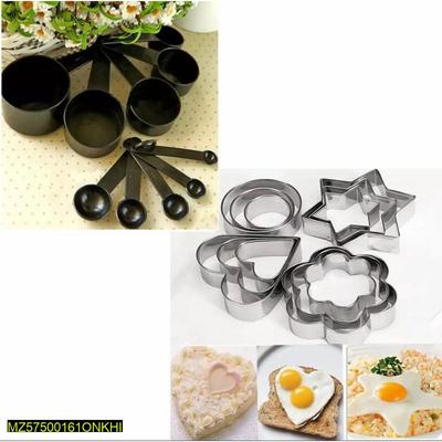 10 Pcs Measuring Cup Spoon Black, Combo Pack
