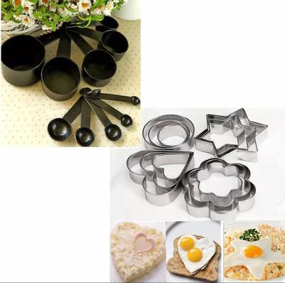 10 Pcs Measuring Cup Spoon Black, Combo Pack