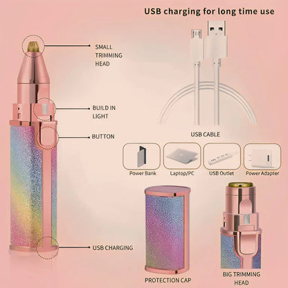 2 in 1 Facial Trimmer for Women (Rechargeable)