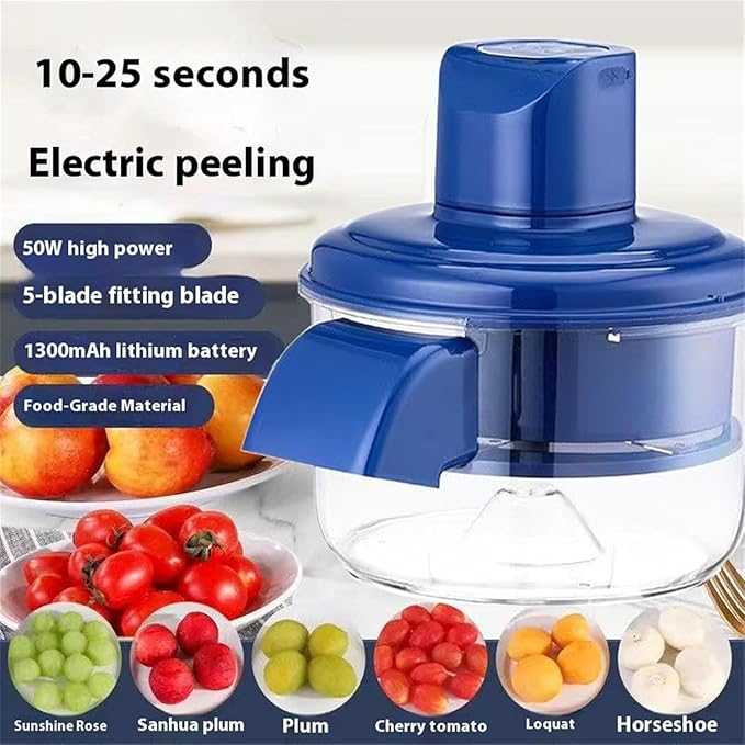 Automatic small fruit peeler machine by Rabiya Mart showing a compact device with a fruit peeling drum and control panel.
