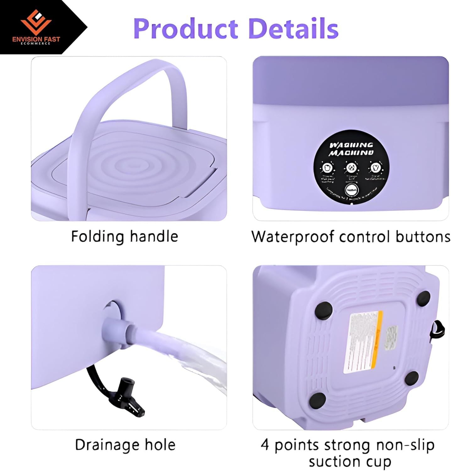 Small rabiya team mini washing machine with a compact design, featuring a front-loading door and control panel for easy use.