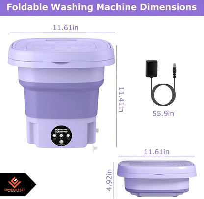 Rabiya Team mini washing machine with compact design, white appliance with control panel and drum visible in the image.